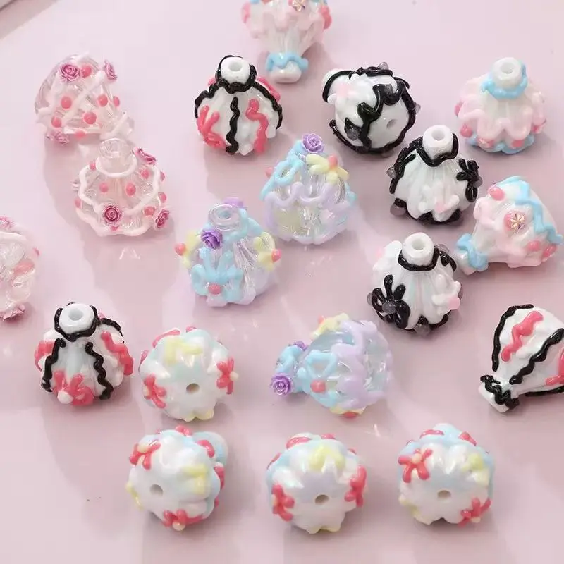 Acrylic Heavy Oil Hand-Painted Rocking Horse Beads and Fire Balloon Beads for Crafting and Decor