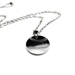 Baseball pendant necklace Sport necklace