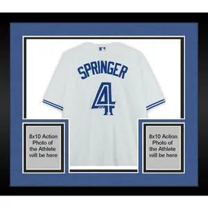 Framed George Springer Toronto Blue Jays Autographed White Nike Replica Jersey - Fanatics Authentic Certified - MLB Memorabilia