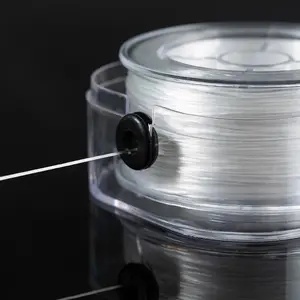 Elastic Polyester Beading Thread Cord Set with Storage Box - Transparent Clear Stretchy String for DIY Jewelry Making, Beading Tools, DIY Beading Accessories - Includes Sizes 0.2mm/0.6mm/0.8mm/1.0mm Adjustable Transparent Wire