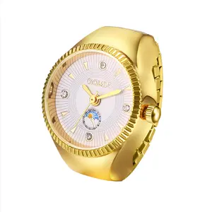 OIDEA Stainless Steel Elastic Ring Finger Watch Quartz Analog with Bar Index Dial, Unisex Novelty
