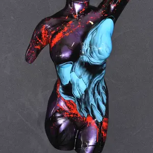 Skull splatter handmade sculpture