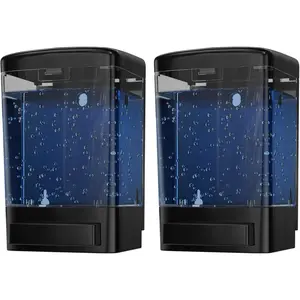 2-Pack Black Wall Mount Commercial Soap Dispenser for Bathroom, Wall Mounted Hand Soap/Sanitizer Dispenser Ideal for Home or Business