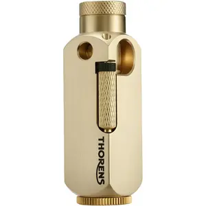 Classic Soft-Windproof Retro Copper Kerosene Lighter, Refillable Lighter, Cigar, Side-Slide Grinding Wheel, Dual-Jet, Sealed,, Famous,, Men's Gift, Thorens Flamido