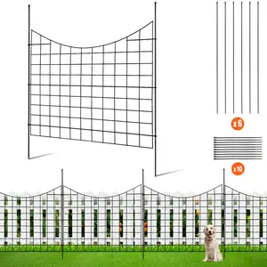 VEVOR Garden Fence, TikTokShopBlackFriday, 36.6in(H) x12ft(L) Animal Barrier Fence, Underground Decorative Garden Fencing with 2.5 Inch Spike Spacing, Metal Dog Fence for the Yard and Outdoor Patio, 5 Pack