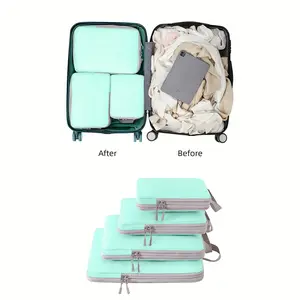 4pcs/set Ultimate Compression Packing Organizers - Durable Dacron, Ultra-Lightweight Handheld Cubes for Effortless Clothing, Underwear & Shoe Storage - Perfect for Travel, Durable Pouch