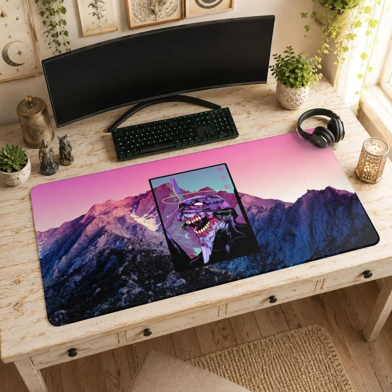 Evangelion Mouse Pad | Desk Mat, Anime Dark Aesthetic Mat