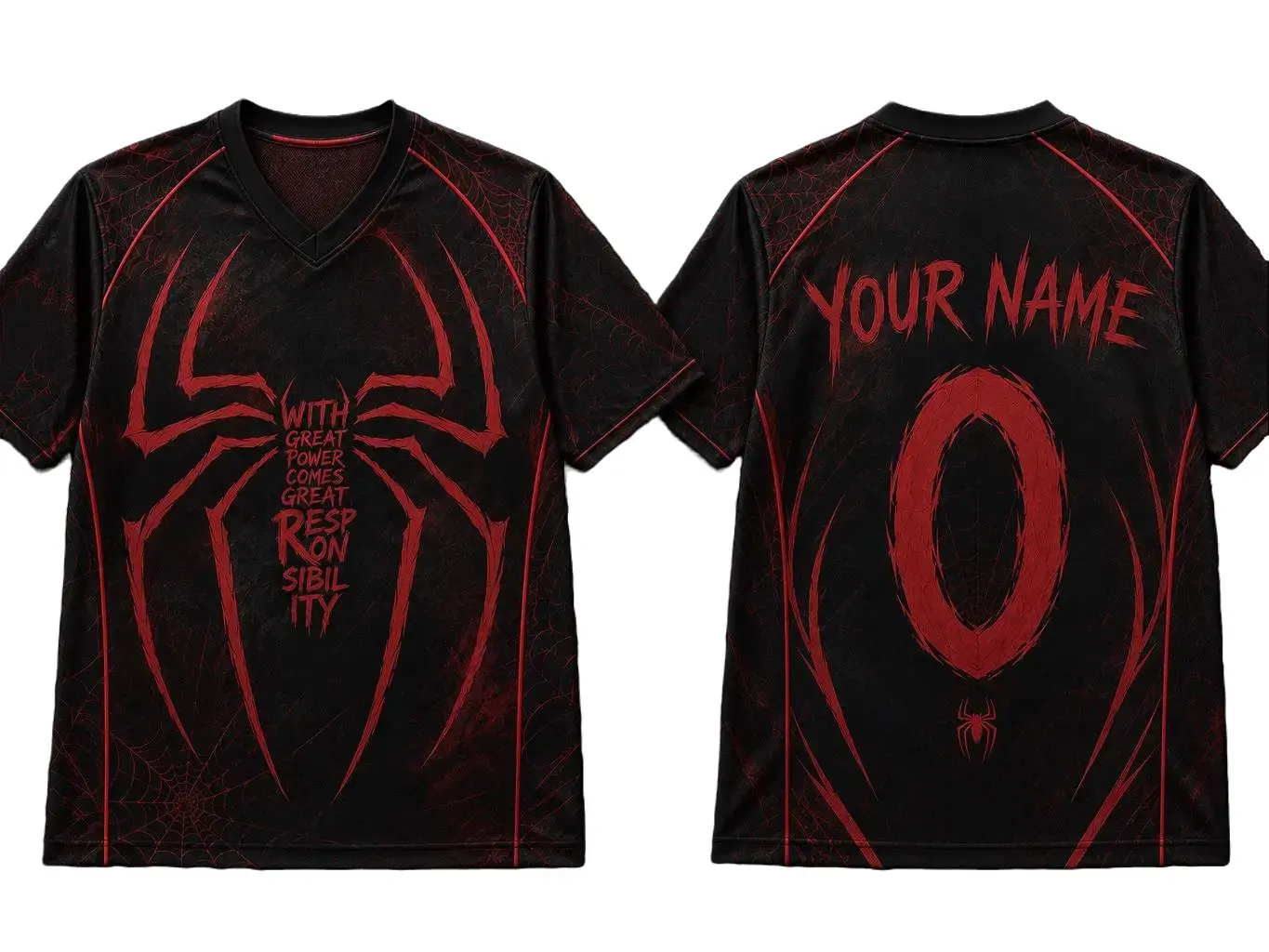 Custom Spider Sports Jersey Personalized Name Number Dark Hero Athletic Jersey Unisex Performance Team Shirt TM
