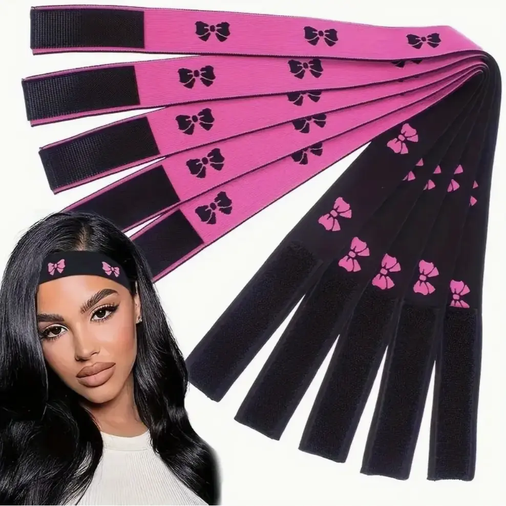 Adjustable Nylon-Latex Nylon Elastic Lace Front Headband Wig Accessory, Melting Edge Wrap for Laying Edges and Securing Wigs in Place, Fits Most Users