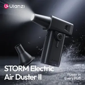 ULANZI AD02 Electric Air Duster II, 130000RPM Super Power Compressed Air Duster, Stepless Adjustment Handheld Mini Air Blower w LED and Nylon Filter for Photography, Computer, Keyboard and Car