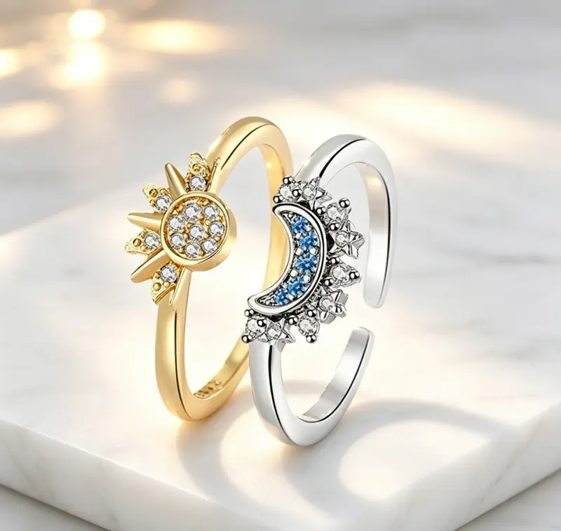 Star Ring Pandora Sun And Moon Ring Pandora CELESTIAL MOON STARS