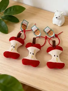 Cute Creative Apple Core Bag Charm, Plush Toy Keychain, Accessory, Unique Detailed Figurine, Unisex, Perfect Gift Choice