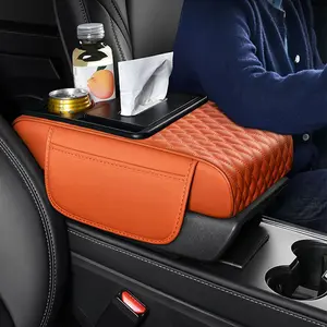 Car Center Console Armrest Pad, Multifunctional 4 in 1 Car Center Console Armrest Pad, Car Storage Bag, Car Console Organizer, Car Armrest Box, Car Interior Accessories for Stowing & Tidying