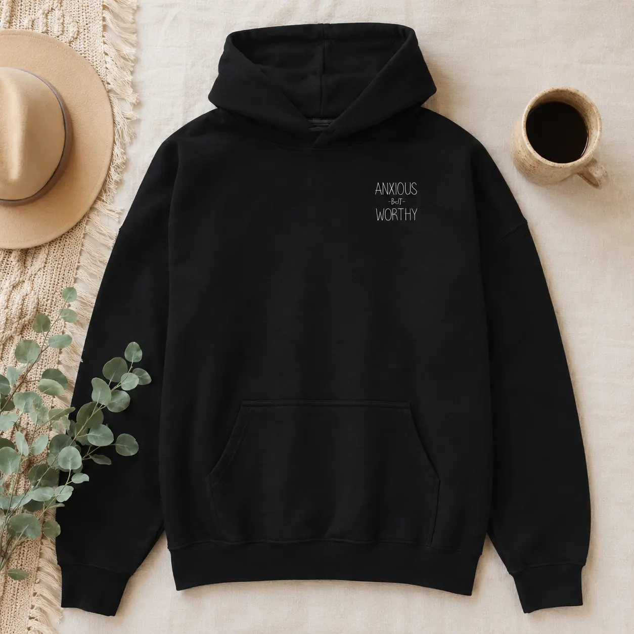 Anxious Hoodie | Heavyweight Hoodie | Mental Health Clothing | Anxious Girl Adventures