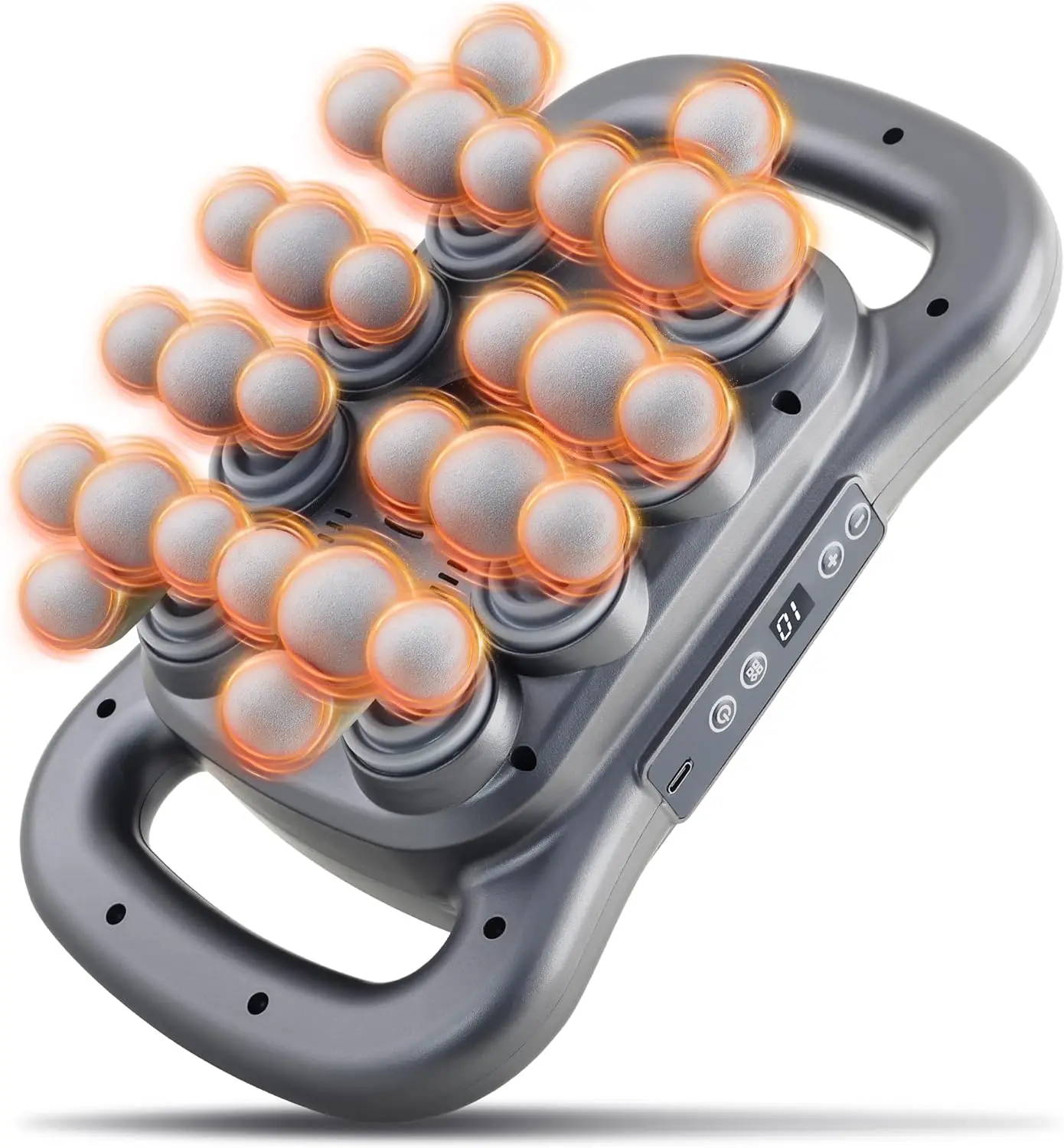 Back Massager，16 Head Massage Gun Deep Tissue, for Athletes for Pain Relief, Multi Head Massage Gun with 3 Modes & 30 Intensities Silent Gifts for Men Women, Foot Massager