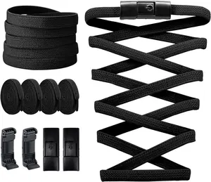 No-tie Shoelaces, Flat Elastic Shoe Laces for Sneakers, Tieless Stretch Laces for  Adults One Size Fits All