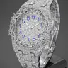 Unisex New Hip-Hop Style Quartz Watch, Fashion Wristwatches, Analog Wristwatch, Quartz Analog Timepiece, Rhinestone Strap & Full Iced-Out Large Dial, Unique Zirconia Design Wrist Watch, Party Gift for Men and Women, Fashionable Party Watch