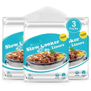 Slow Cooker Liners 10"x13" 30 count Small Size Disposable Plastic Bags Pot Liners Brunch Cooking Bags Fit 1.5 qt to 2 qt Pot