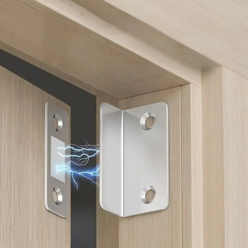 L-shaped Invisible Magnetic Catch, No-drill Strong Adhesive Magnetic Catch, Furniture Hardware for Sliding Doors, Drawers & Wardrobes