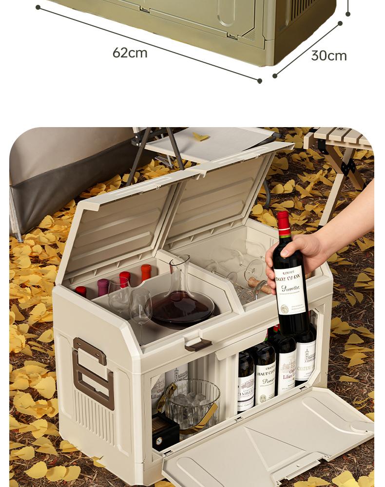 Miaoli 1PC Stackable Outdoor Multi-Purpose Storage Box - Durable, Portable Container for Camping Gear, Camping Accessories