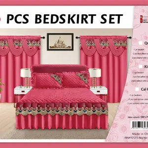 14 pcs King Size Bedspread All-Season Bedding Set with Lace Pillow Cases and Valance for Elegant Bedroom Decor