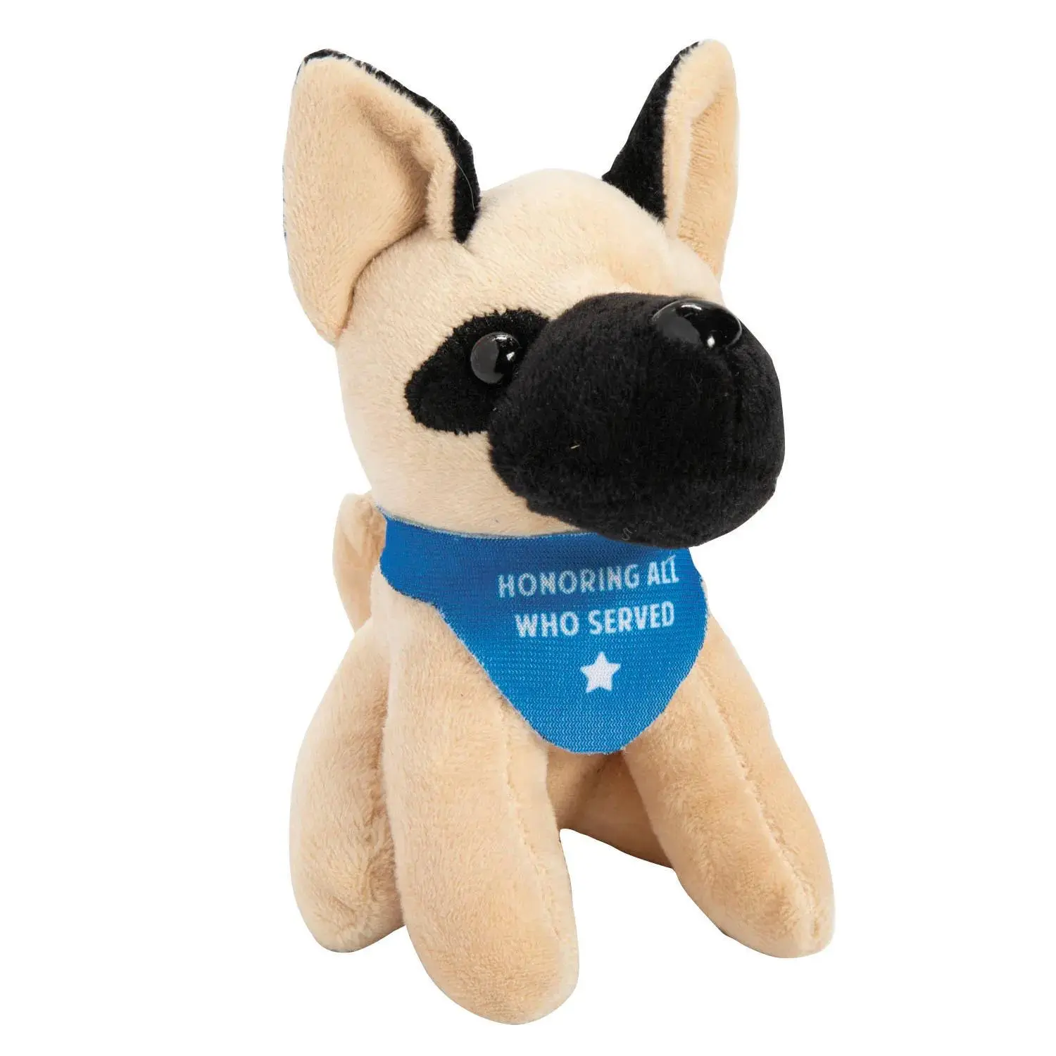 Soft Adorable Stuffed German Shepherd Dogs, 3.25" x 5" Veteran's Day Plushies with Bandana, Cute German Shepherd Design Stuffedanimals, 12-Pc Event Handouts