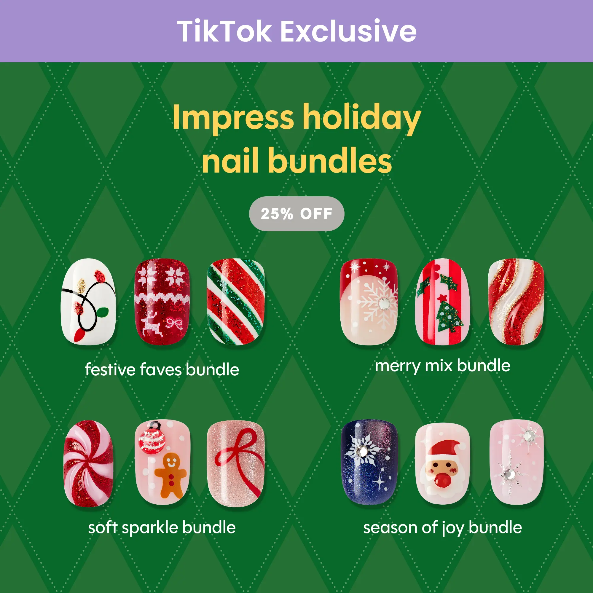 *TikTok Exclusive* Impress No Glue Press-On Nails Holiday Bundles