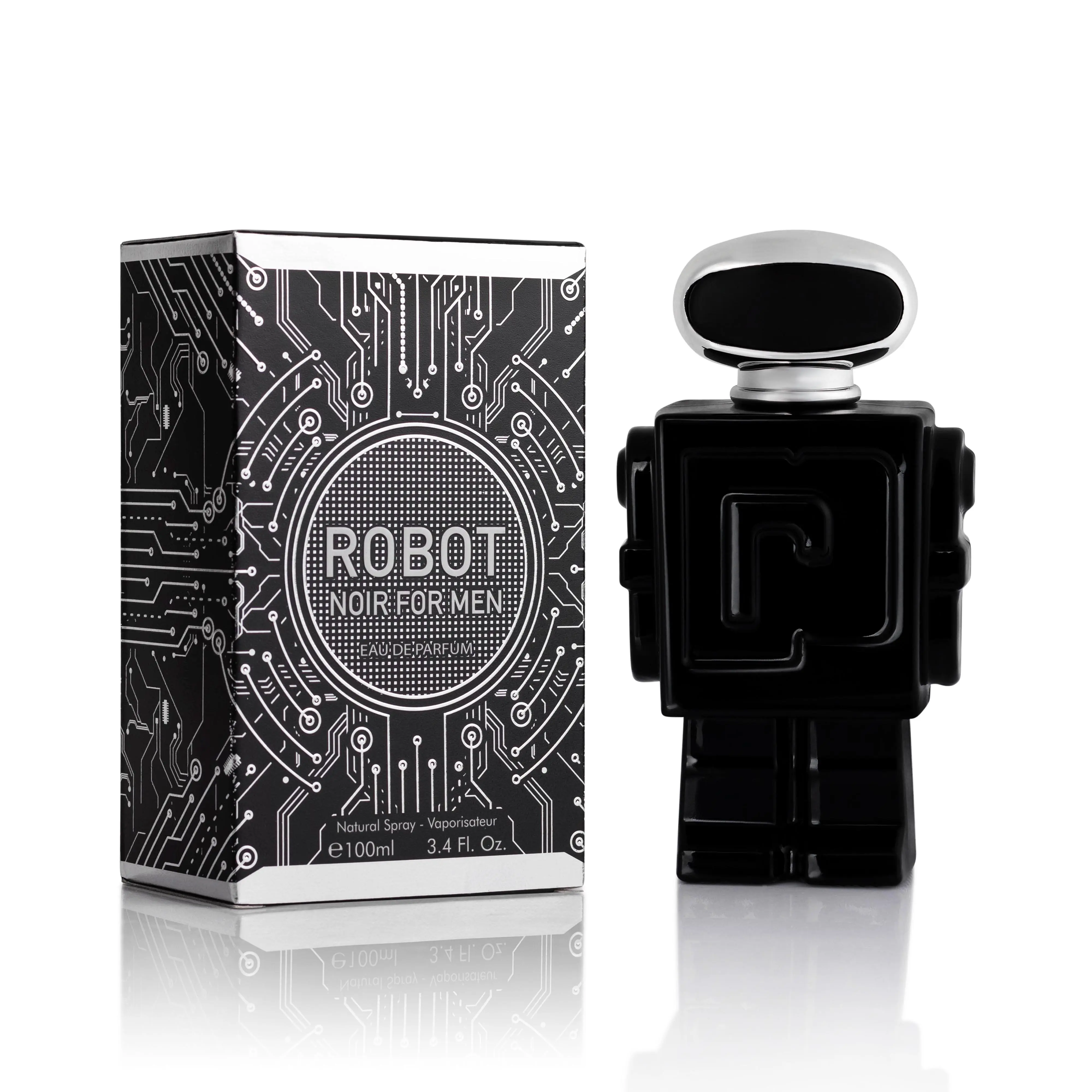Urban Collection Men's Robot Noir Eau De Parfum Spray - 100ml Woody Fragrance for Bold Character with Cardamom, Bergamot, Lavender & Vanilla Scents, Single Item