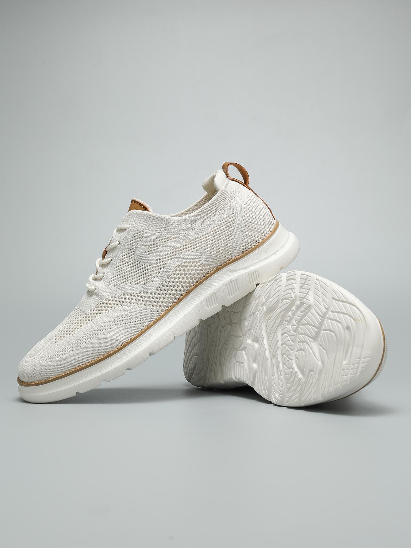 Men's Casual Mesh Breathable Solid Color Slip on Shoes, Lightweight Comfortable Sports Running Shoes,Knitted Mesh Breathable AndComfortable Platform Sneakers Closed Boy Trainer Footwear Runner Training Athletic