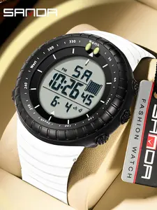 Sanda Men's Fashion Sport Alarm Clock Multifunctional Calendar Date Waterproof Electronic Watch, 5atm Water Resistance, Stylish Design