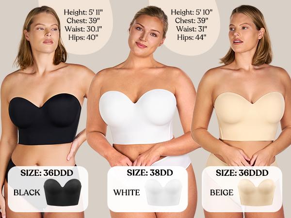HSIA Seamless Iris Longline Strapless Bra for Plus Size Women - Longline Corset Adjustable Anti-Slip Support Corset Bustier Bandeau for Large Busts, Hand Wash Only, Smooth Plus Size Fashion Womenswear