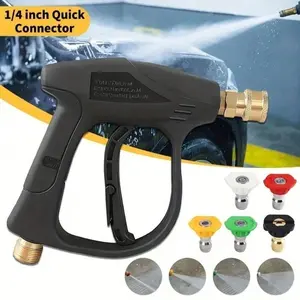 High Pressure Washer Gun, 3000 PSI Max With 5 Color Quick Connect Nozzles M22 Hose Connector 3.0 TIP