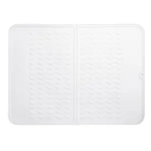 PopYum Silicone Drying Mat (12x16 in, 30x40 cm), Clear-Frosted