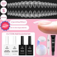 224PCS Short Almond All in One Kit