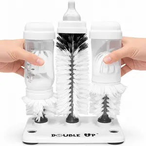 Double Up Baby Bottle Brush, Multi-Functional Cleaner for Newborn and Infant Feeding Bottles