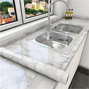 Home Decor Peel and Stick Marble Wallpaper White Gray Waterproof Removable Contact Paper Kitchen Countertop Backsplash Renter Friendly Wall Sticker 2026 Hot Sale High Quality