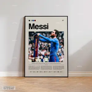 Lionel Messi Poster, Messi Barcelona Wall Art, Messi Barcelona Print, Barcelona Messi Decor, Messi Fan Gift Idea, Soccer Art ( Unframed - Print Only )