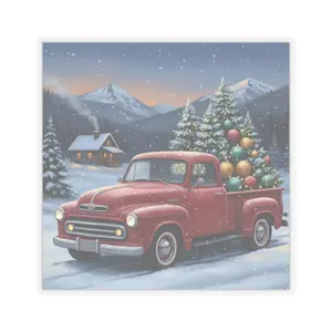 Vintage Christmas Truck Stickers | Holiday Decor, Gift Wrapping, Scrapbooking, Laptops, Winter Celebration