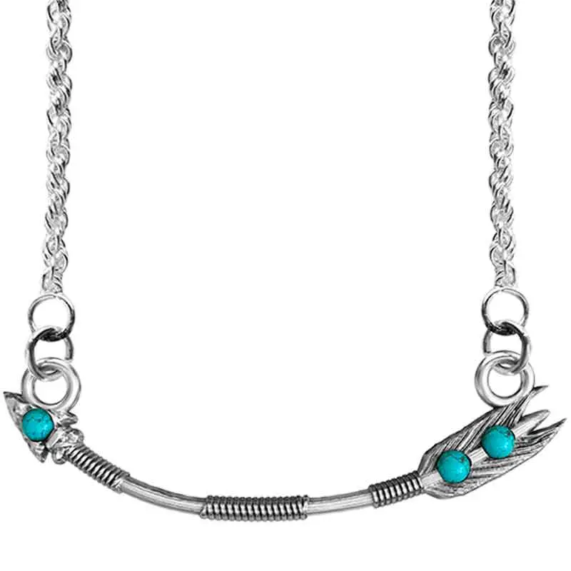 Follow your Arrow Western Pendant | Simulated Turquoise or Clear Stones