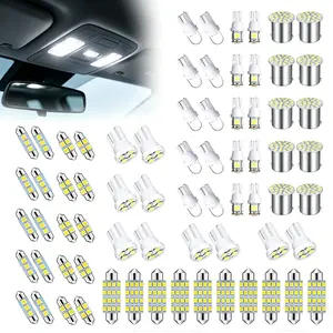 70 & 42 Pcs Interior Car Lights, Super Bright White Dome Map Tail Cab Lights Bulb Kit Set , Light 31 36 41 mm 12v De3175 6411 T10 2825 6612f 6615f for Dome Map Read Door Trunk Glove Box License Plate Cargo Courtesy(White)