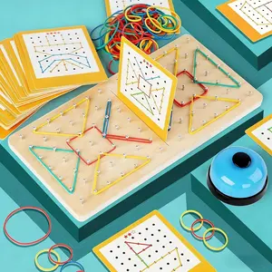 Fun And Educational Battle Pegboard Game, Colorful Elastic Cords Are Flexible And Durable, Can Be Freely Wound Around The Pegs to Splice And Outline Ever-Changing Geometric Patterns And Fun Shapes. in The Interaction