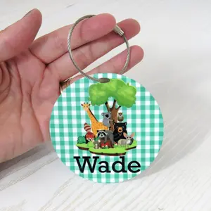 Personalized Forest Animals Bag Tag – Custom Woodland Backpack & Luggage Tag
