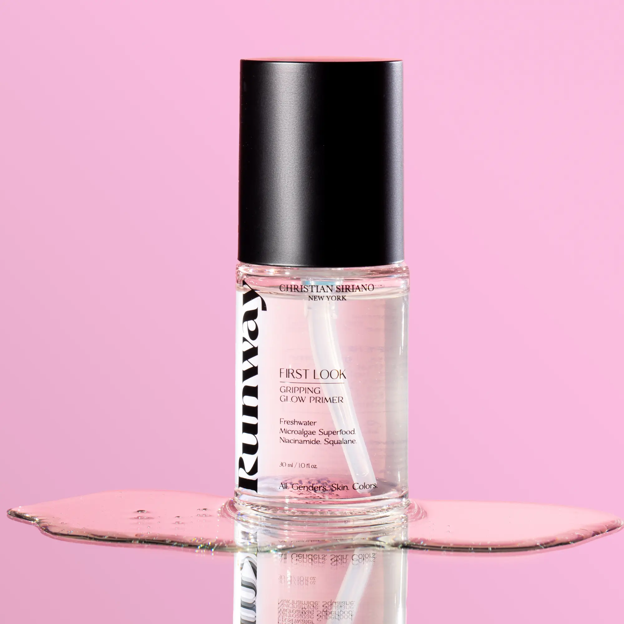 Runway First Look Bioactive Facial Primer-Serum Hybrid with Freshwater Microalgae - Flawless Cosmetic All Day Primer for Face, Smoother Even Skin, Reduced Redness, Radiant Glow Primer