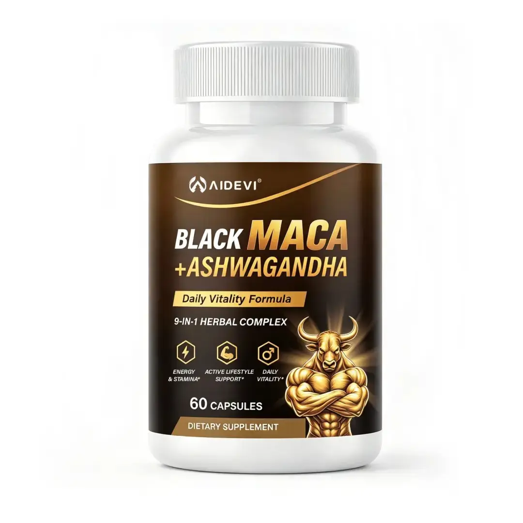 AIDEVI Black Maca & Ashwagandha Gummies, Maca Root and Ashwagandha Blend for Adults, Daily Wellness Supplement