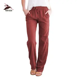 Women's loose pants, casual solid color wide leg pants, drawstring design, fashionable pantsRAIMENTRY