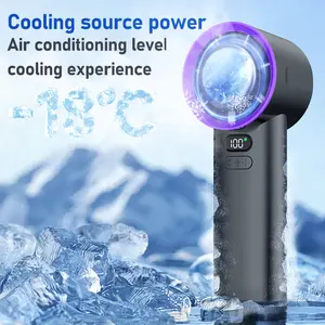 100-Speed Handheld Fan with LCD Display 10m High Wind Speed 4000mAh Battery Ice Ceramic Heat Dissipation USB Charging Portable Cooling Fan for Outdoor Home Office Travel - Protection Rechargeable digital low noise dual adjustment mode powerful lightweight