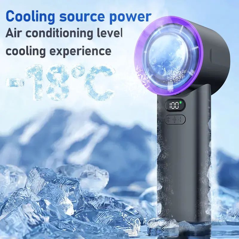 INSONIXN Compact Portable Fan, 100-Speed Dual Adjustment Mode, LCD Display, 10m High Wind Speed, 4000mAh Rechargeable Low Noise, Ice Ceramic Heat Dissipation, USB Charging Powerful Lightweight for Outdoor Home Use