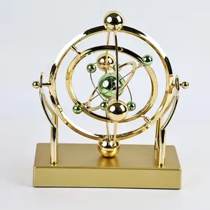 Celestial Orbit Pendulum Perpetual Motion Machine, Kinetic Art Desk Decor, Astronomy Model for Home Office, Rotating Sculpture