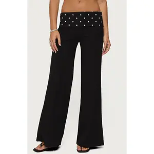 Edikted Women's Reeva Polka Dot Fold Over Pants