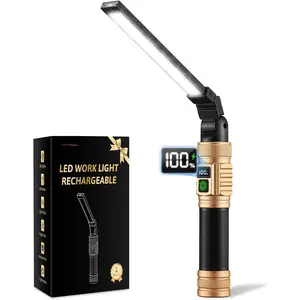 Work Light,1500 High Lumens &   Rechargeable LED Work Light, 7 Modes & 360? Rotation  Flashlight, Mechanic Light for  Repairing, , Fathers Day Dad Gifts